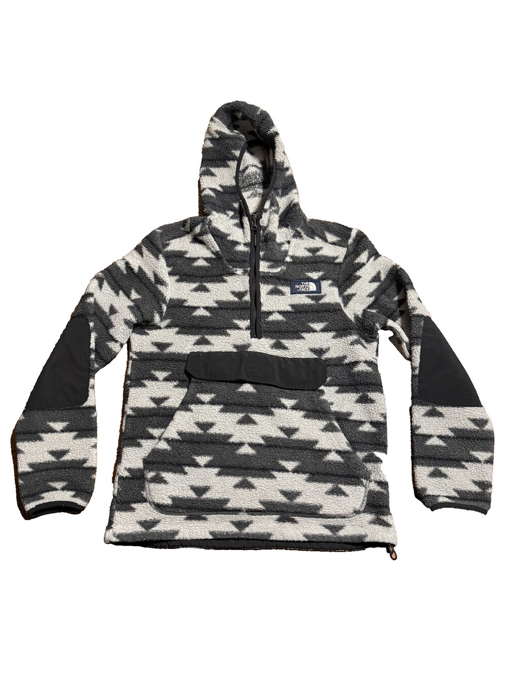 The North Face Mens Campshire Fleece Hoodie S Aztec Sherpa 1/4 Zip Pullover Gorp